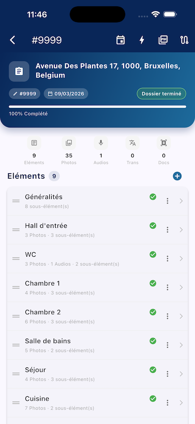 Éléments d'inspection