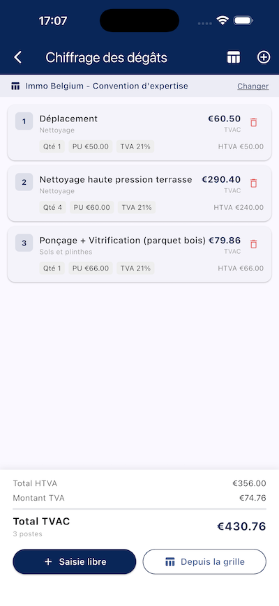 Chiffrage degats locatifs